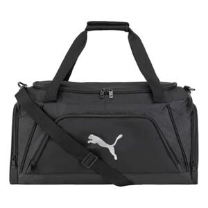 PUMA Duffel Bag Black | Gym Travel Sports Bag w/ Shoulder Strap & Zipper Pockets